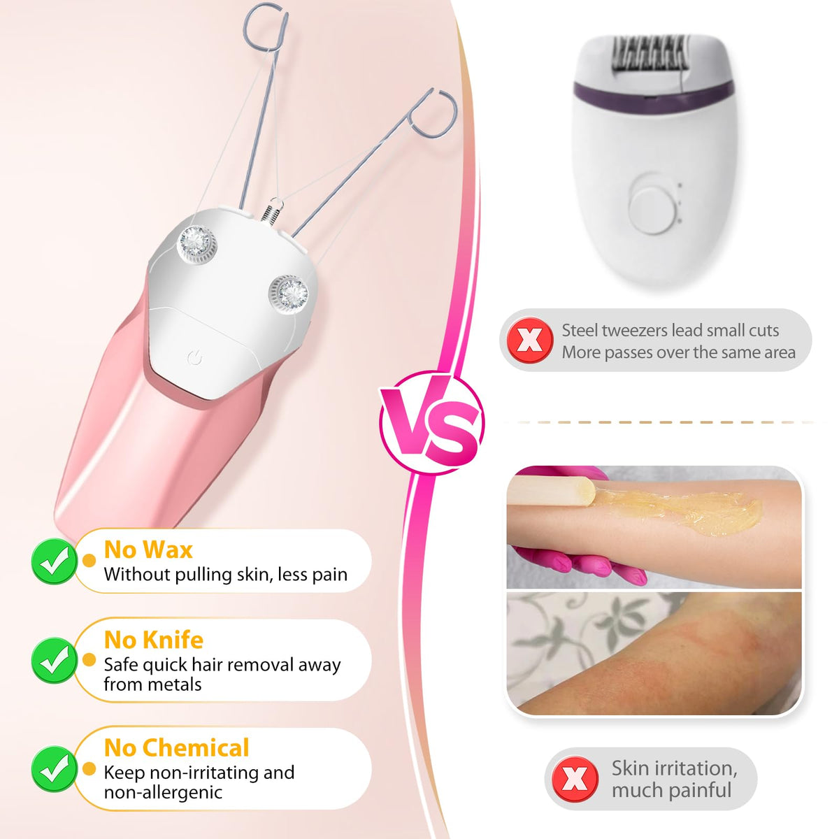 USB Rechargeable Electric Threading Epilator M335