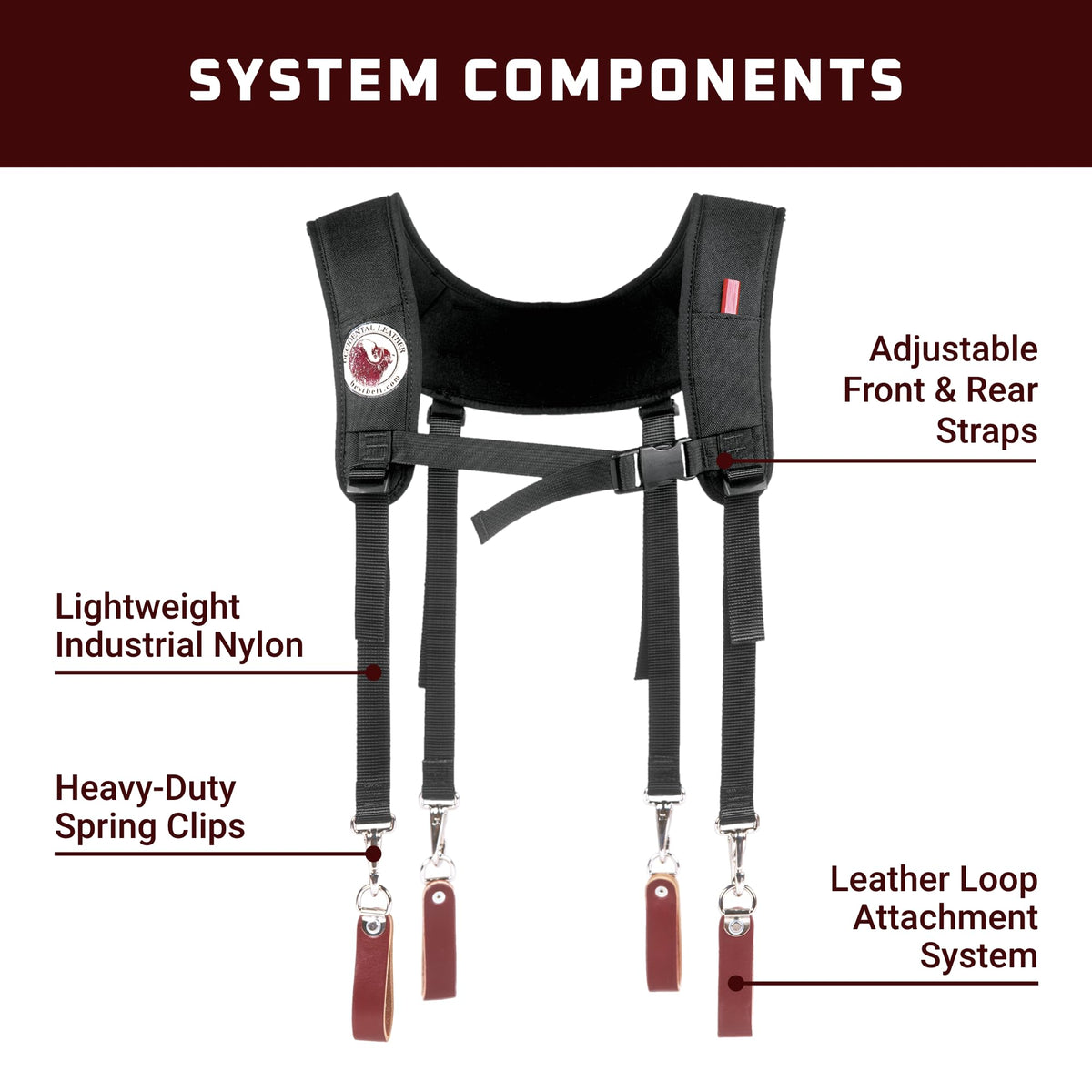 Leather Suspenders with Pockets I5490