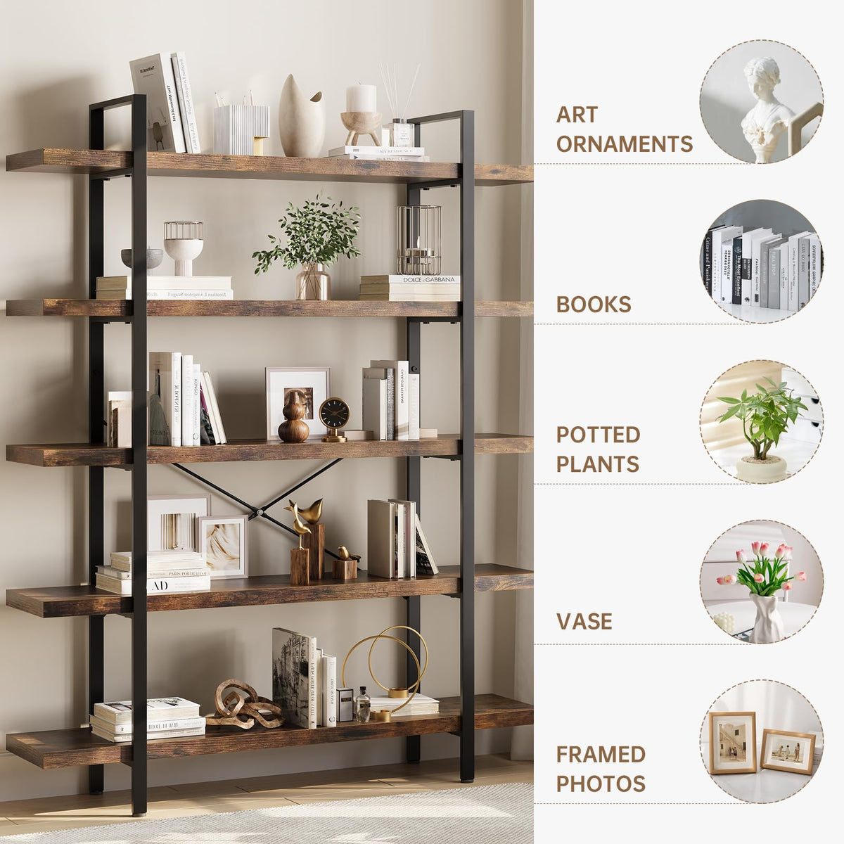 Heavy Duty 5 Tier Industrial Bookcase L564971