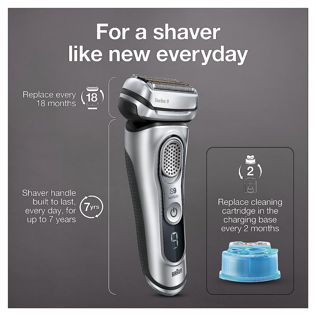 Electric Razor for Men, Waterproof Foil Shaver, Wet & Dry Shave, Silver N381