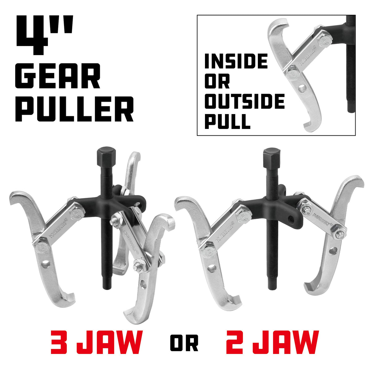 2/3 Jaw Reversible Gear Puller Set, 4-Inch B108957