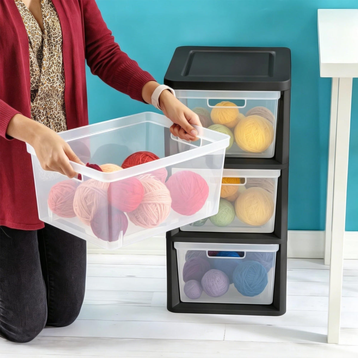 3-Drawer Plastic Storage Organizer Tower C8099