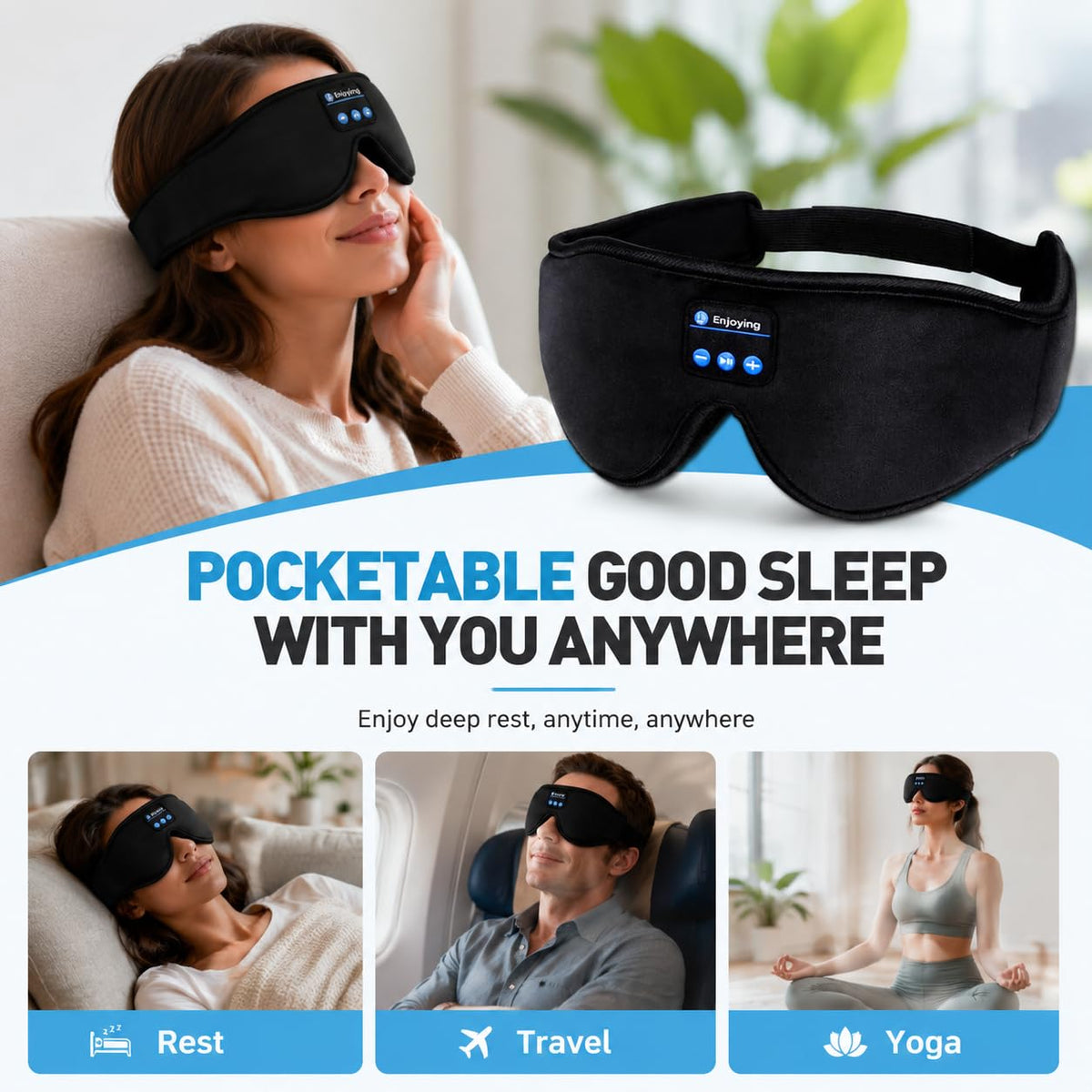 Sleep Mask with Bluetooth Headphones T9502
