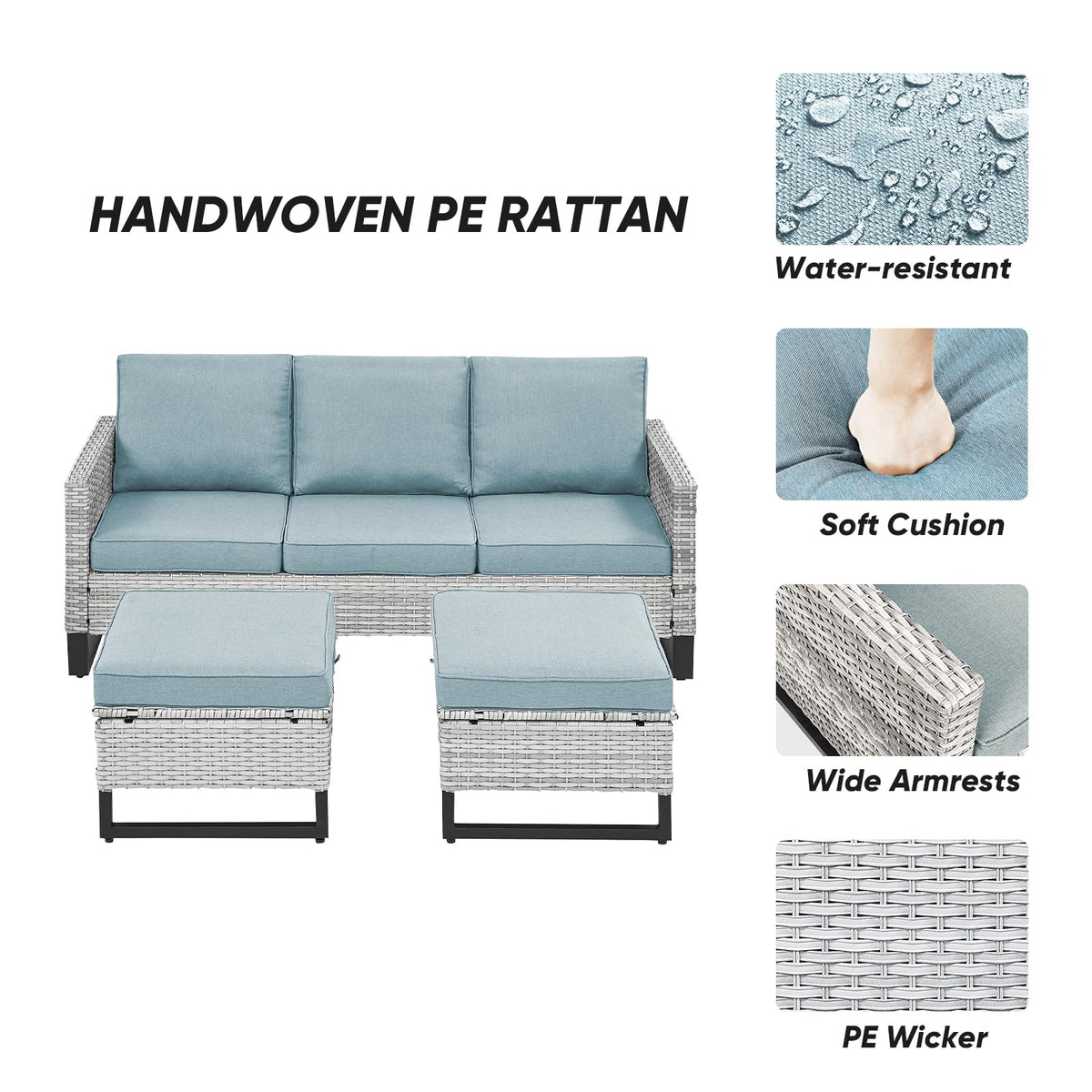 Wicker Patio Furniture Set of 5 F870