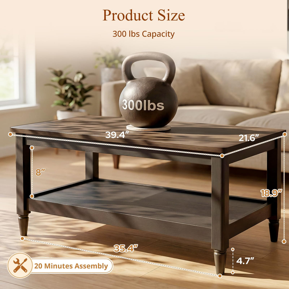 40" Black Coffee Table H820768