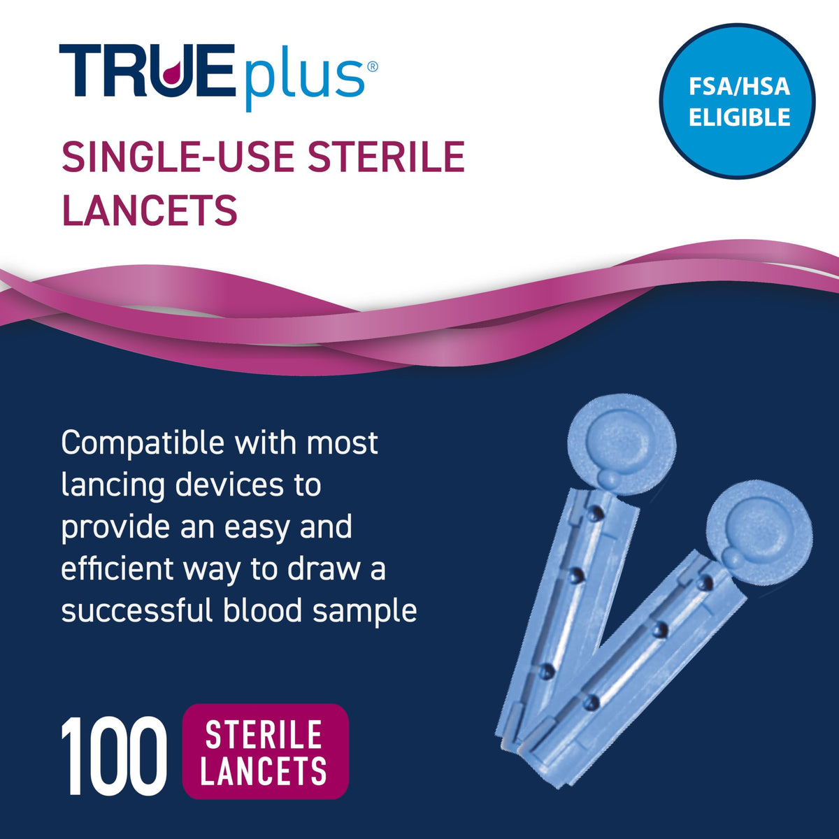 Glucose Test Strips 100 Count, 30G Lancets 100 Count X870034