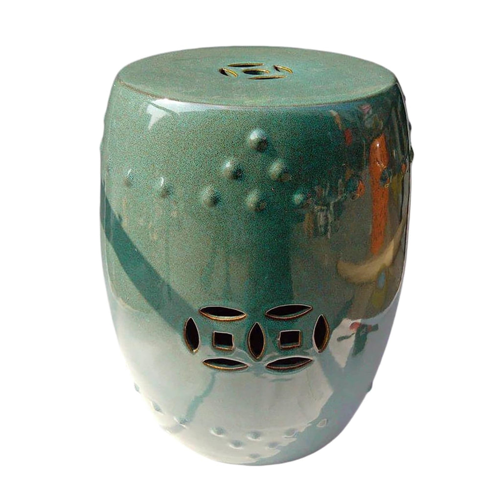 Teal Ceramic Garden Stool L13442