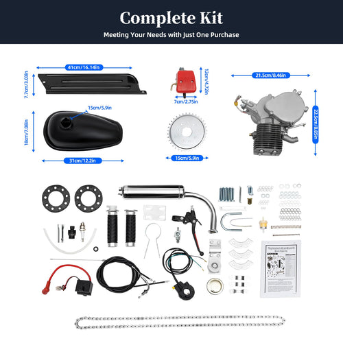 100cc 2-Stroke Bicycle Engine Kit with 36-Tooth Sprocket J77165