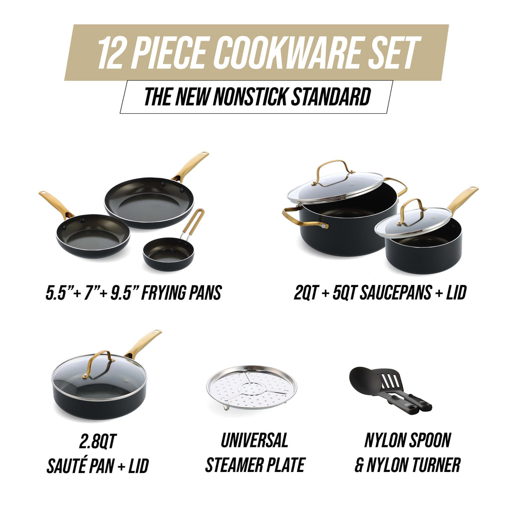 12 Piece Ceramic Nonstick Cookware Set W5558