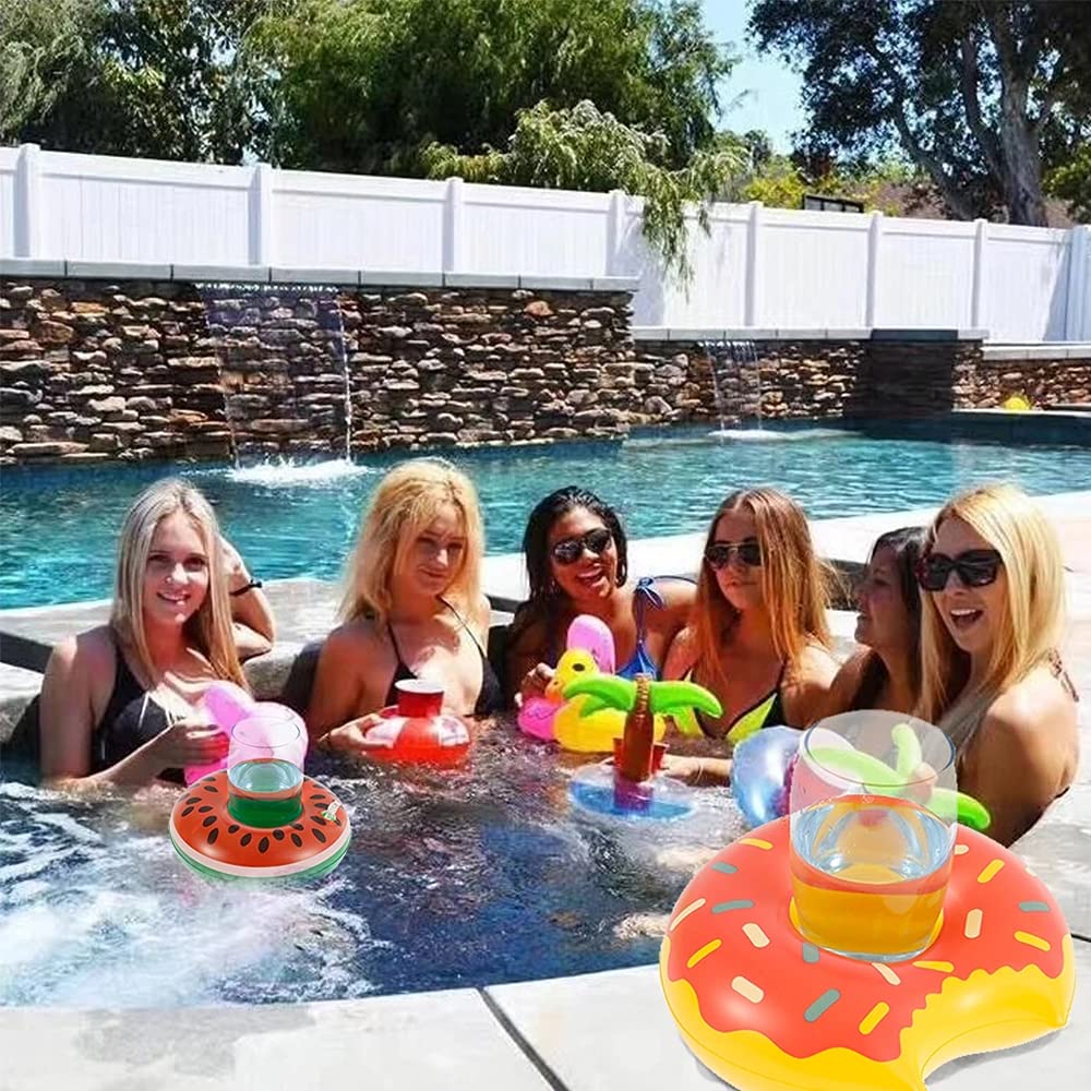 13 Pack Inflatable Pool Drink Holder with Pump N206