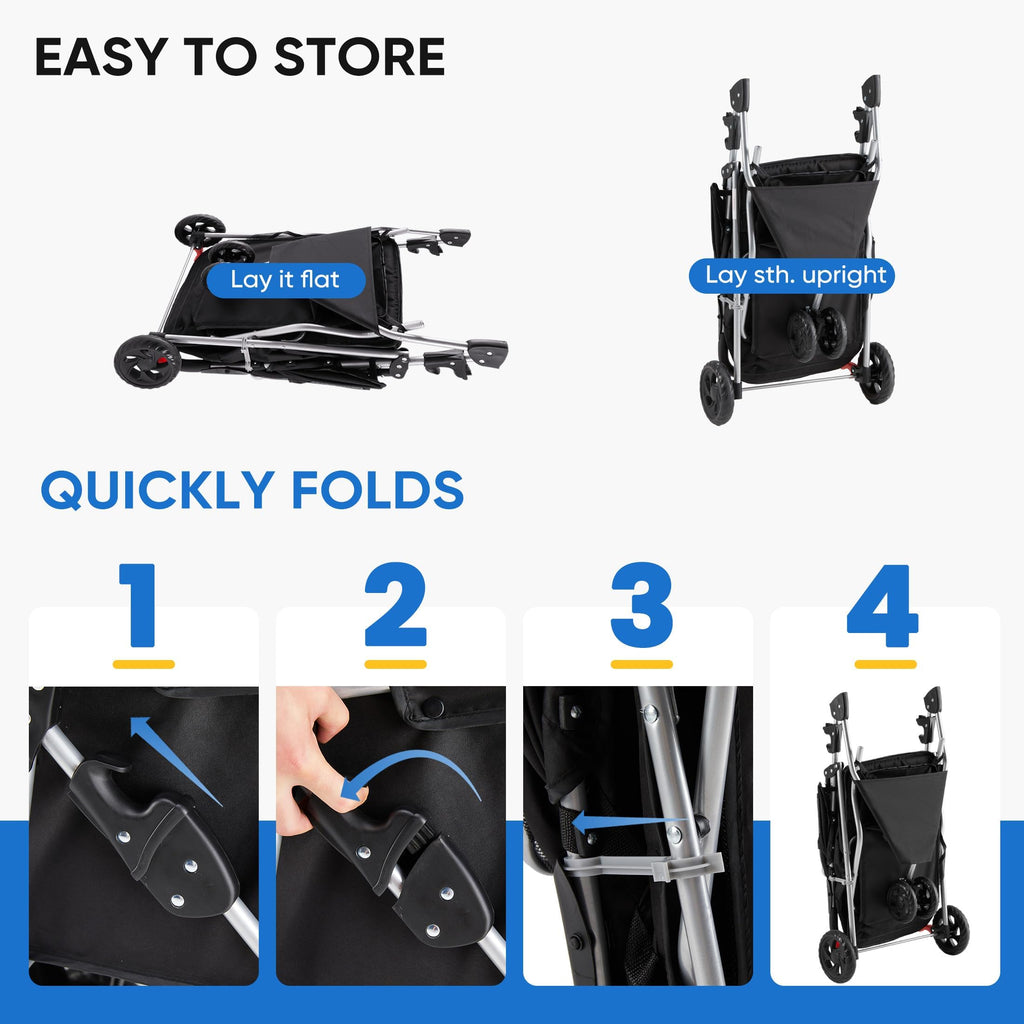 Foldable 3 Wheel Pet Stroller V4265