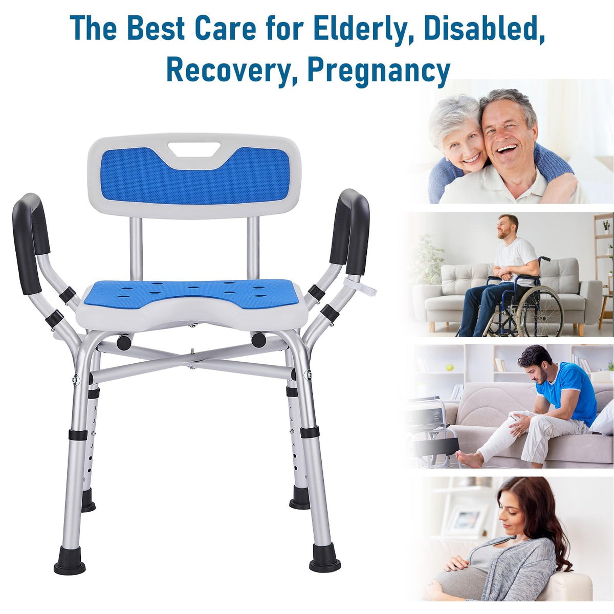 Shower Chair with Arms and Back, U-Shaped Seat N872414