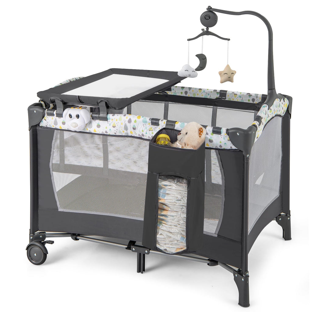 Portable Baby Playard with Bassinet and Changing Table I125418