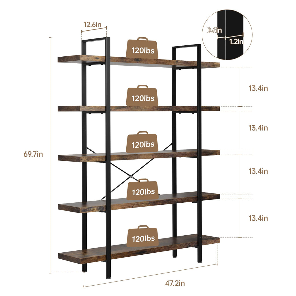 Heavy Duty 5 Tier Industrial Bookcase L564971