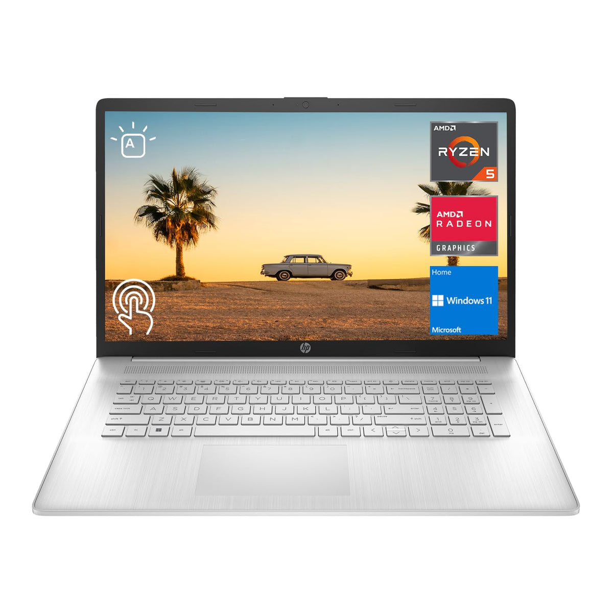 17.3" HD+ Touchscreen Laptop, AMD Ryzen 5, 16GB RAM, 512GB SSD, Silver A7476
