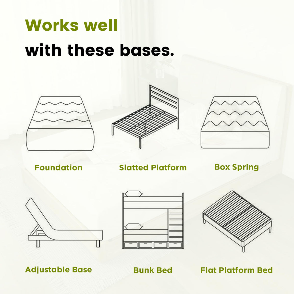 6 Inch Green Tea Gel Memory Foam Mattress Z108