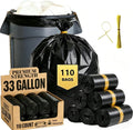 33 Gallon Heavy Duty Trash Bags 110 Count Black Can Liners V450162
