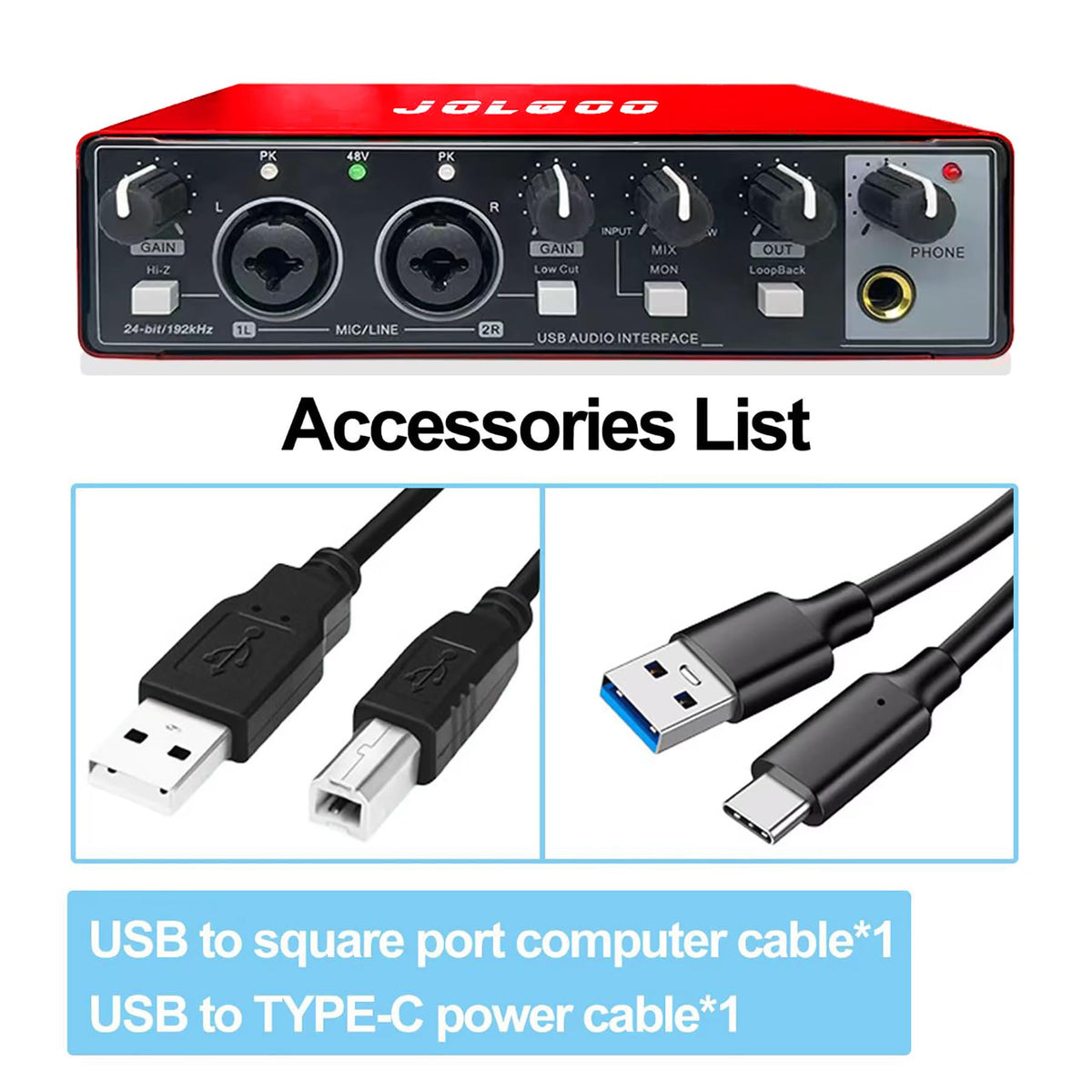 USB Audio Interface, Red 24-Bit/192kHz T784