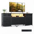 63 Inch 12 Drawer Black Dresser M877