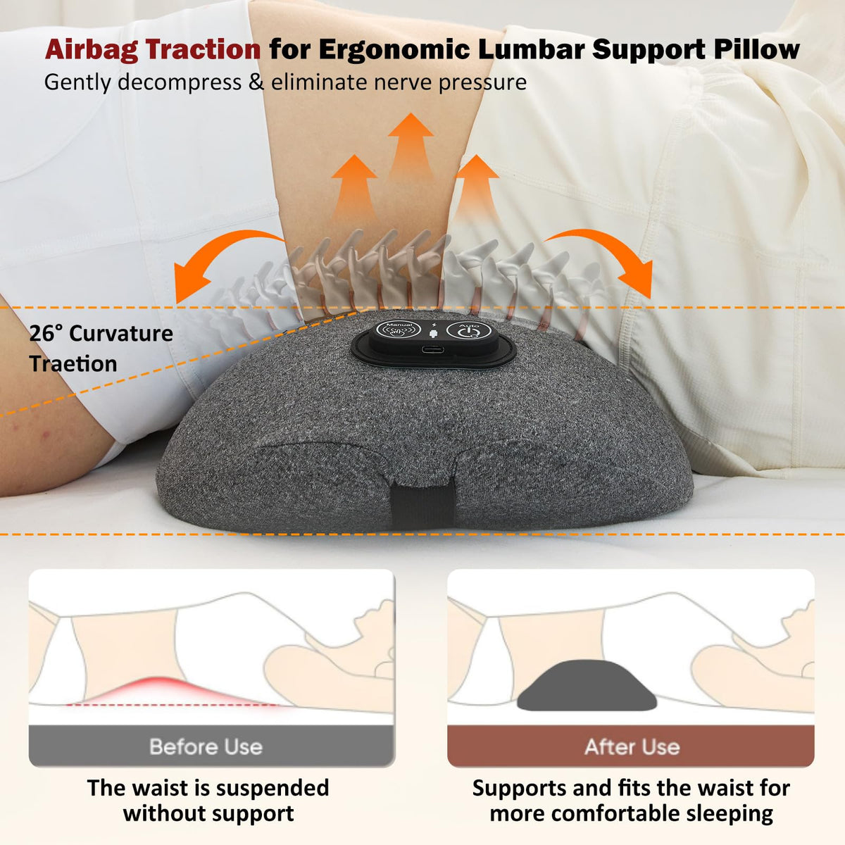Back Massager with Heat, Vibration, Airbag Stretch J508