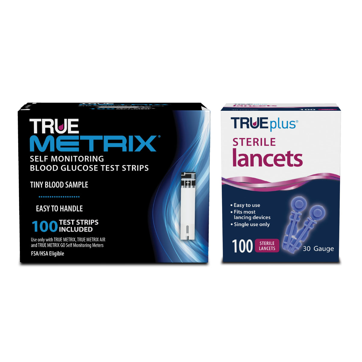 Glucose Test Strips 100 Count, 30G Lancets 100 Count X870034