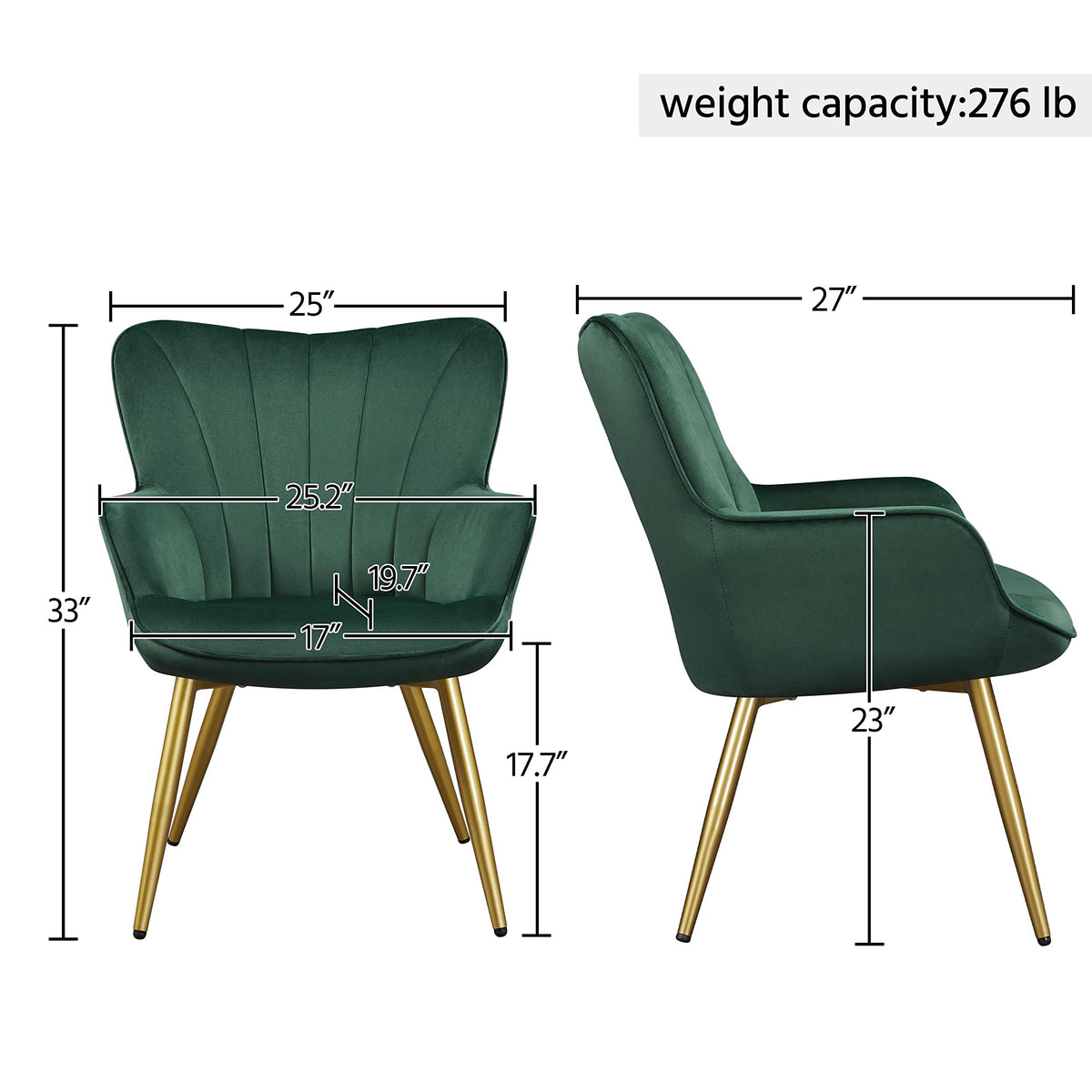 Green Upholstered Accent Chairs Set of 2 L368120
