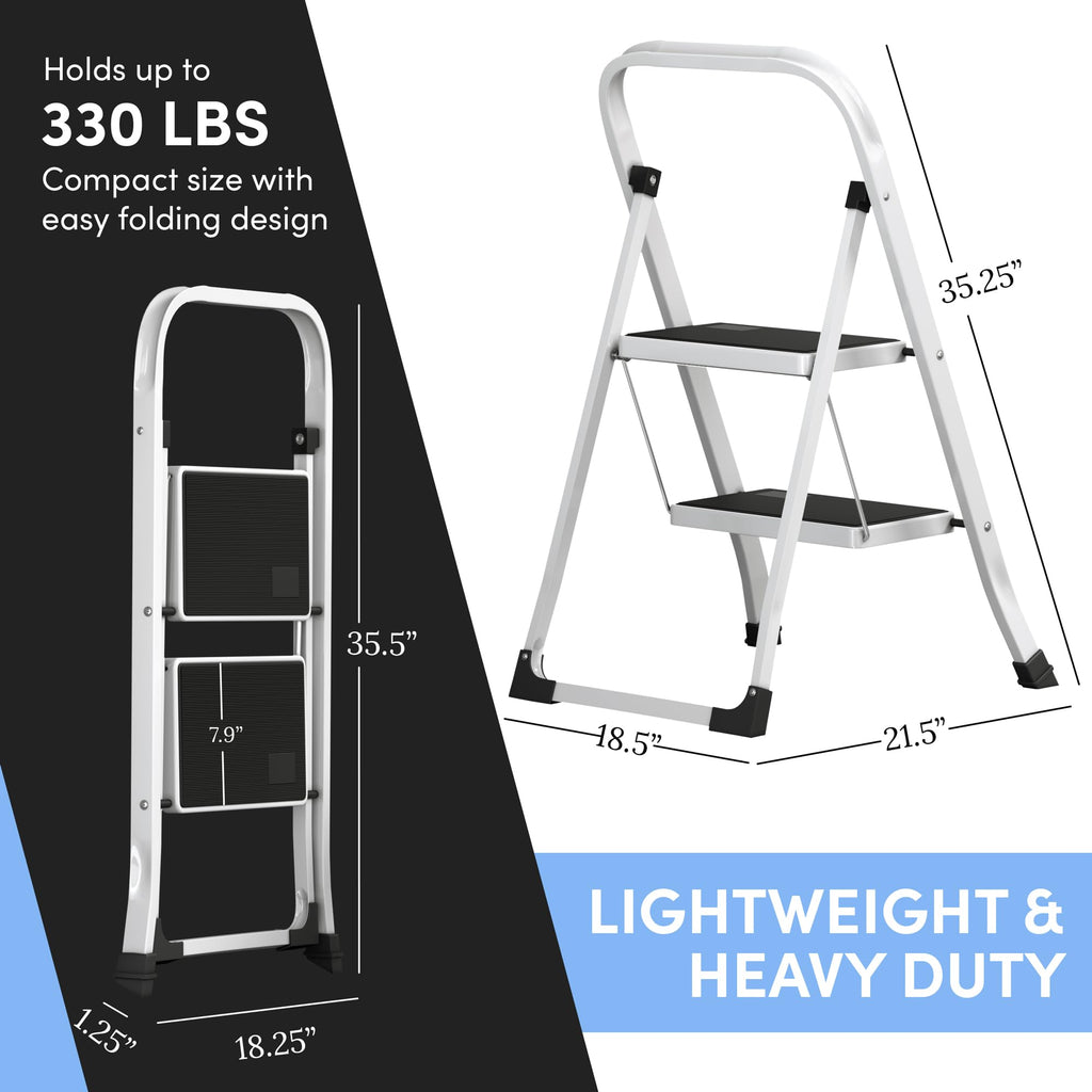 2-Step Folding Steel Ladder with Anti-Slip Platform Y4234