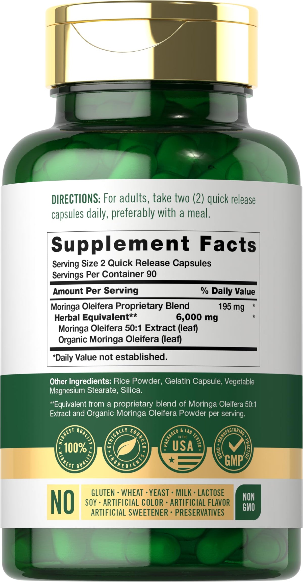 Moringa Oleifera Supplement 180 Capsules A300037