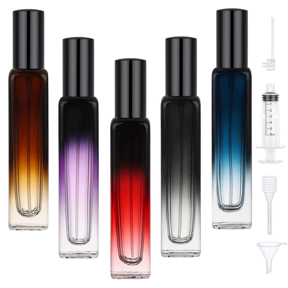 5 Pack 15ml Refillable Glass Perfume Atomizer Bottle K371
