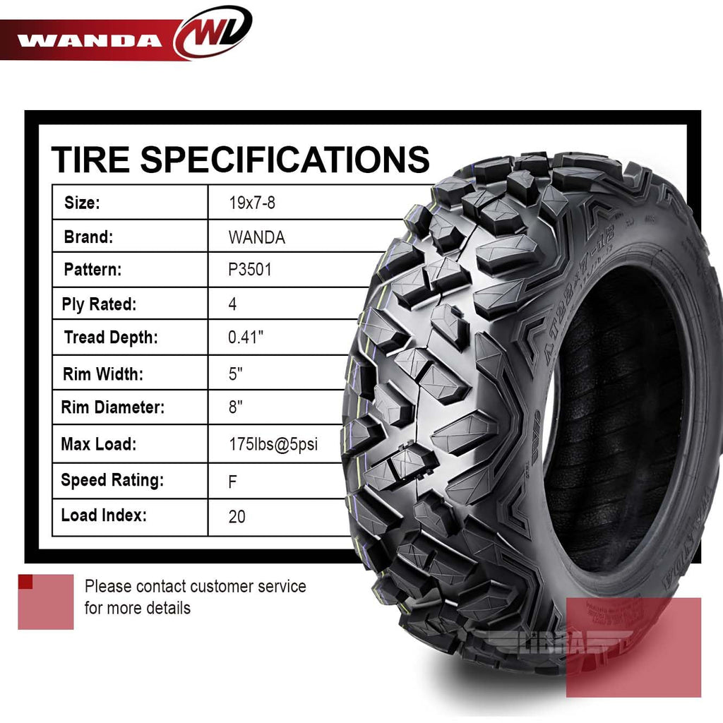4 ATV Tires 19x7-8 F297