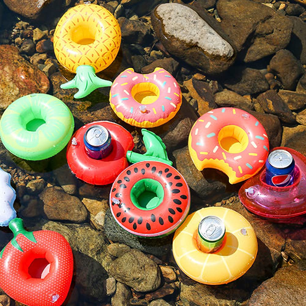 13 Pack Inflatable Pool Drink Holder with Pump N206