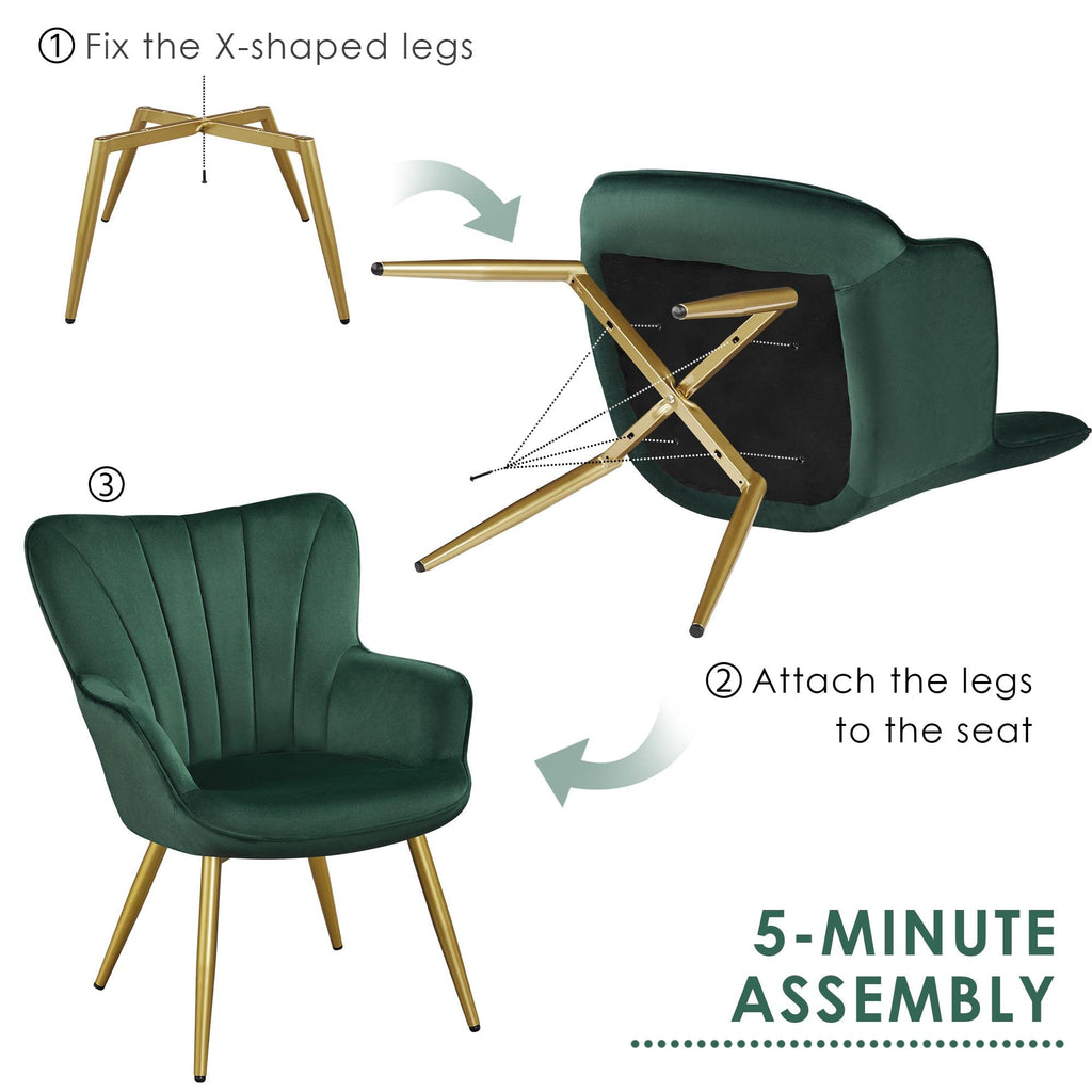 Green Upholstered Accent Chairs Set of 2 L368120