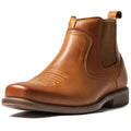 Cowboy Boots for Men Square Toe Leather Ankle Western Chelsea Slip On Boots O685