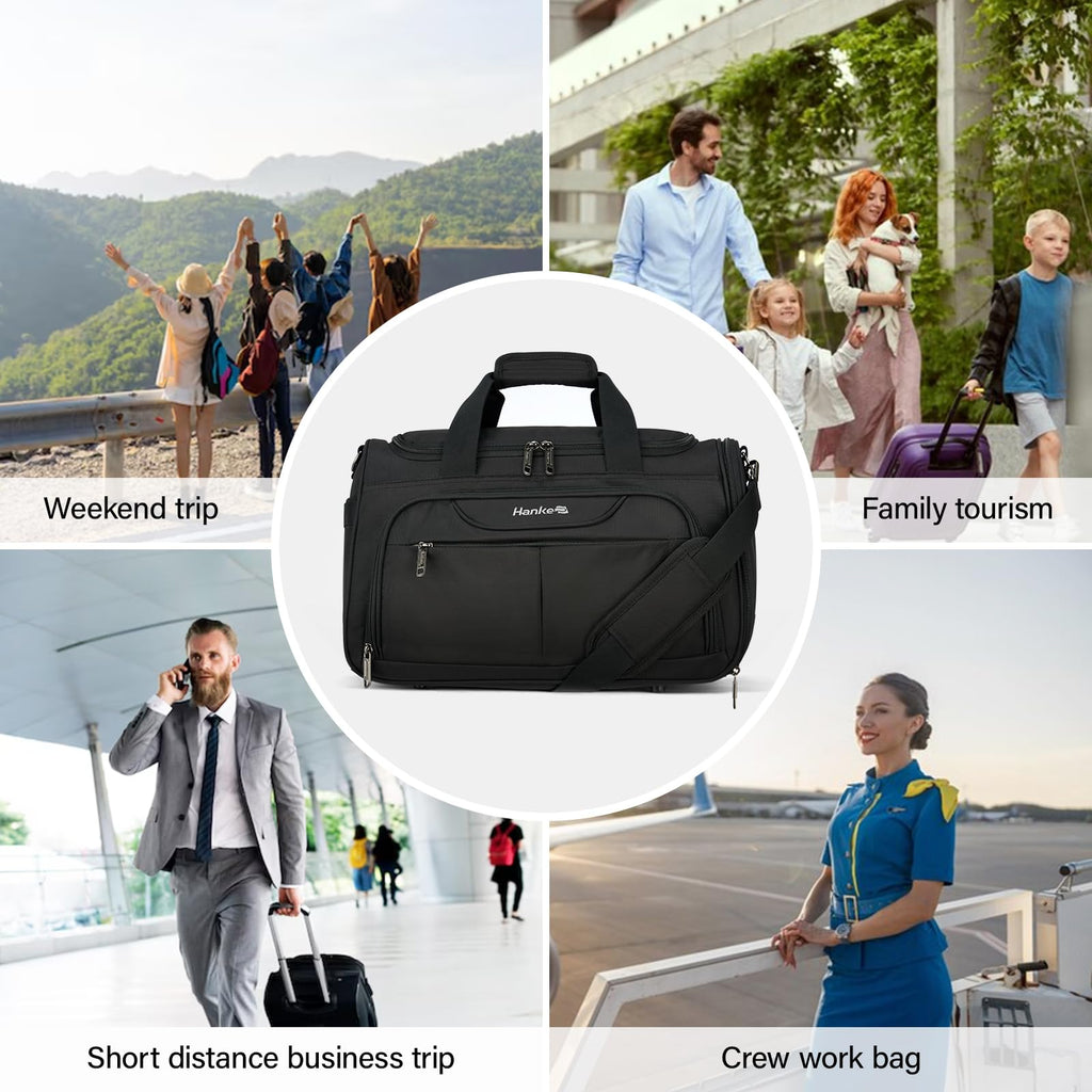 Black Lightweight Water Resistant Foldable Travel Duffel Bag W533820