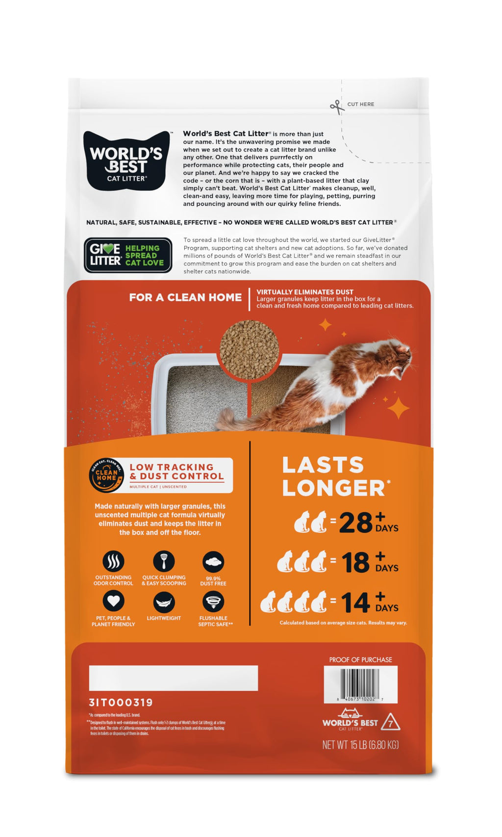 Unscented 15 lb Cat Litter W39623