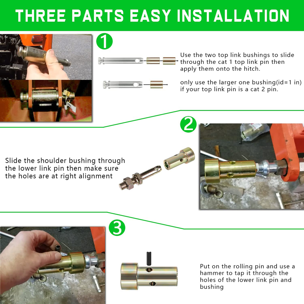 Quick Hitch Bushing Kit with Top Link Pin W9270