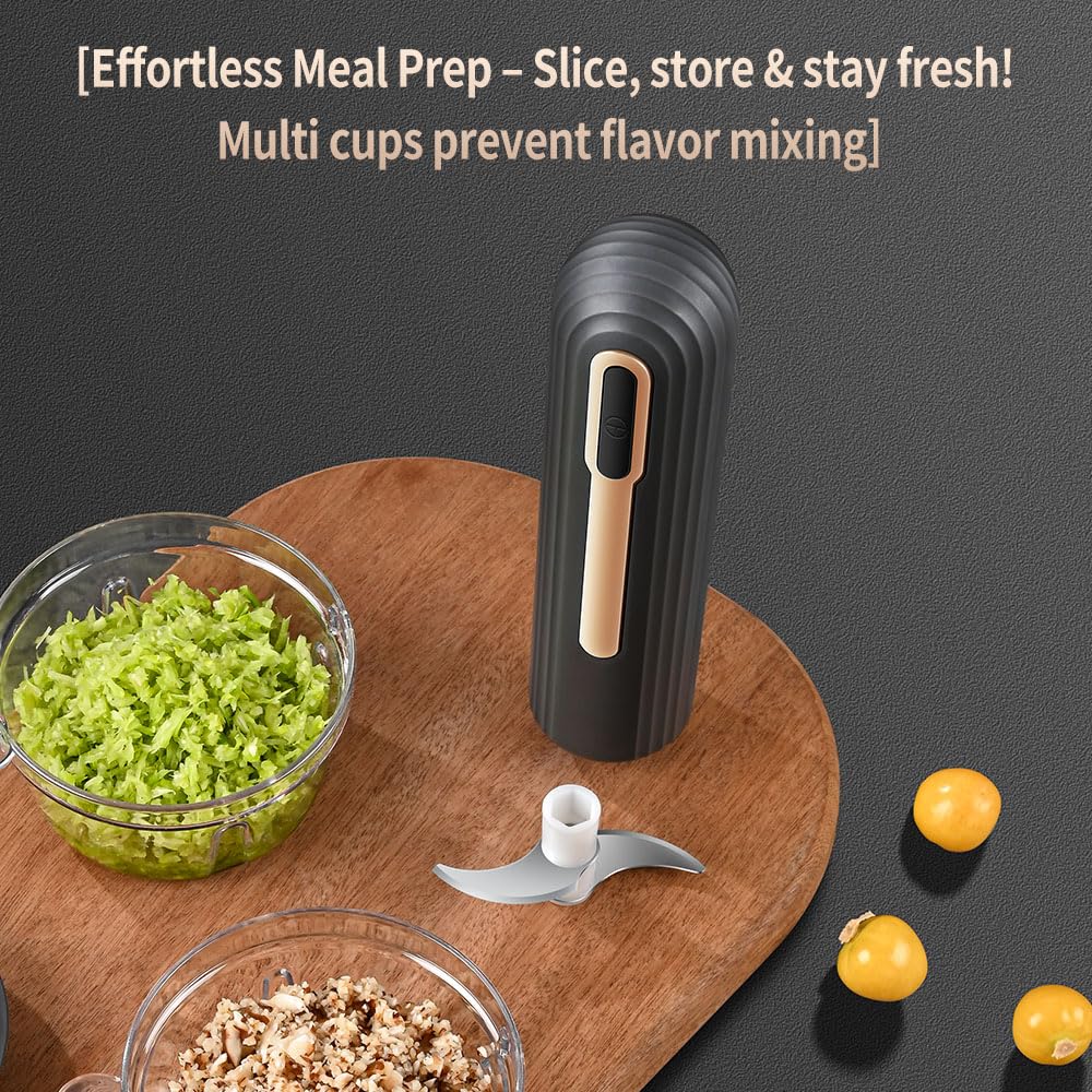 Electric Mini Food Processor, 4-Cup Portable USB, Black H468805