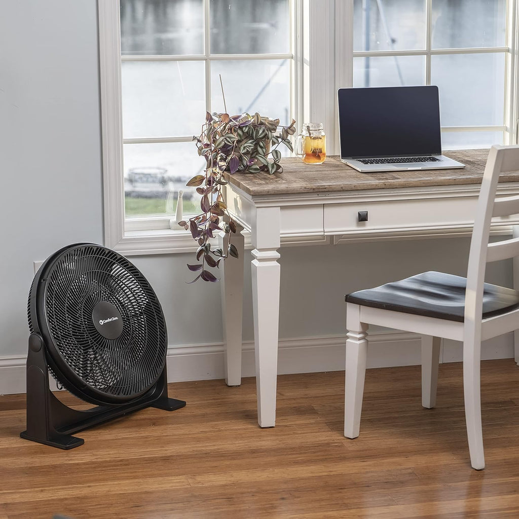 20-Inch High-Velocity Floor Fan with 3 Speeds, Black D43406