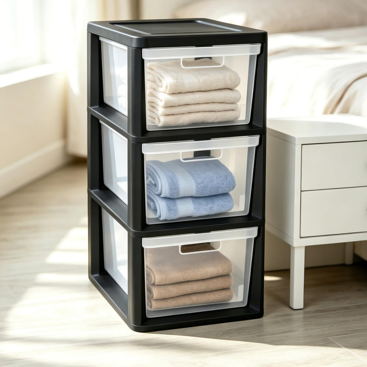 3-Drawer Plastic Storage Organizer Tower C8099