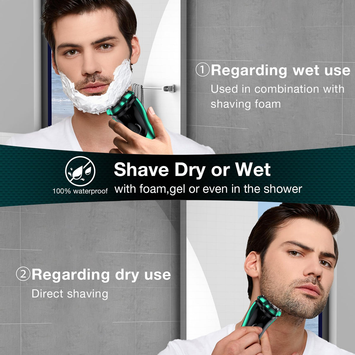 Cordless Rechargeable Rotary Electric Razor with Pop-Up Trimmer B541081