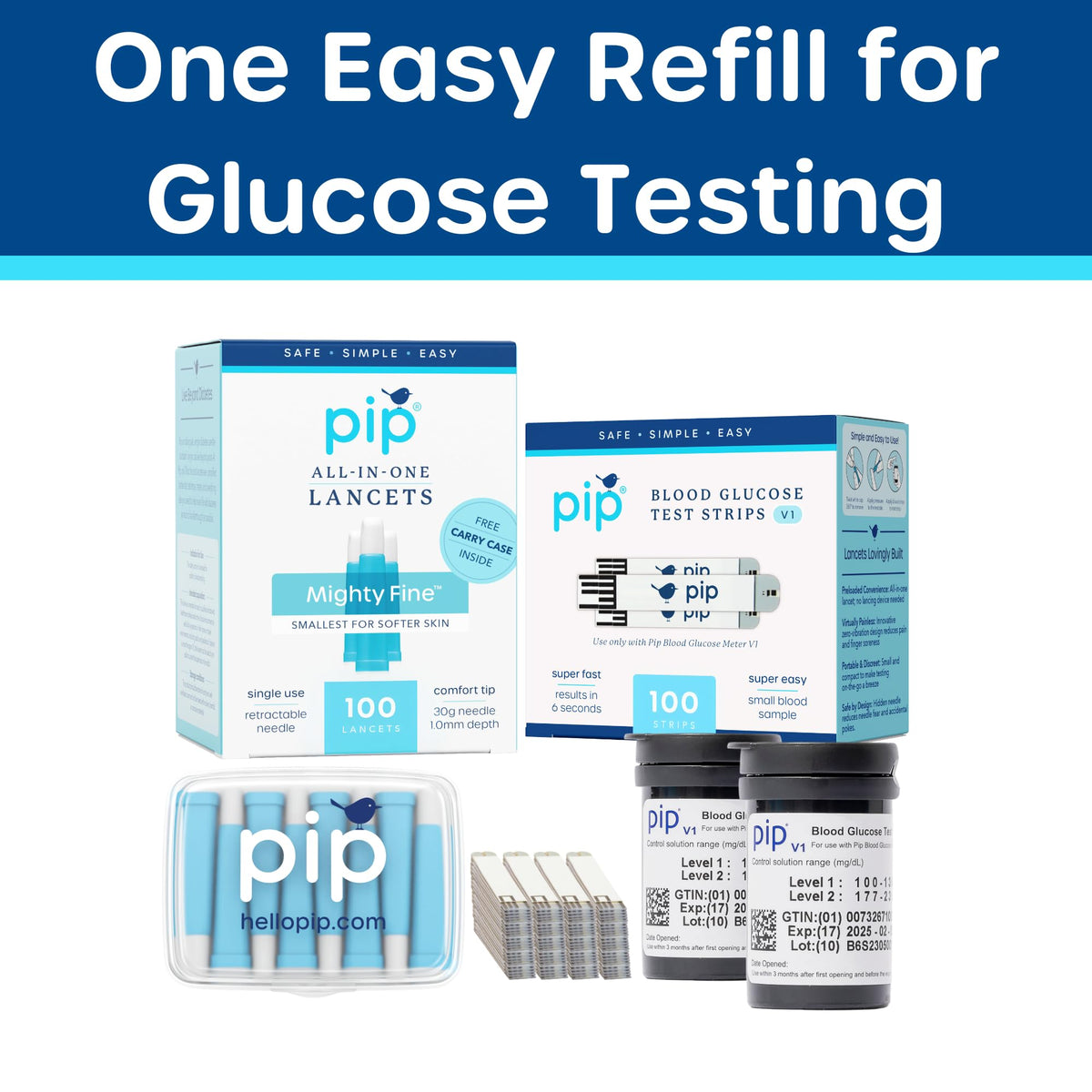 Blood Glucose Test Strips and Lancets 100 Count 30G 1.0mm S4284