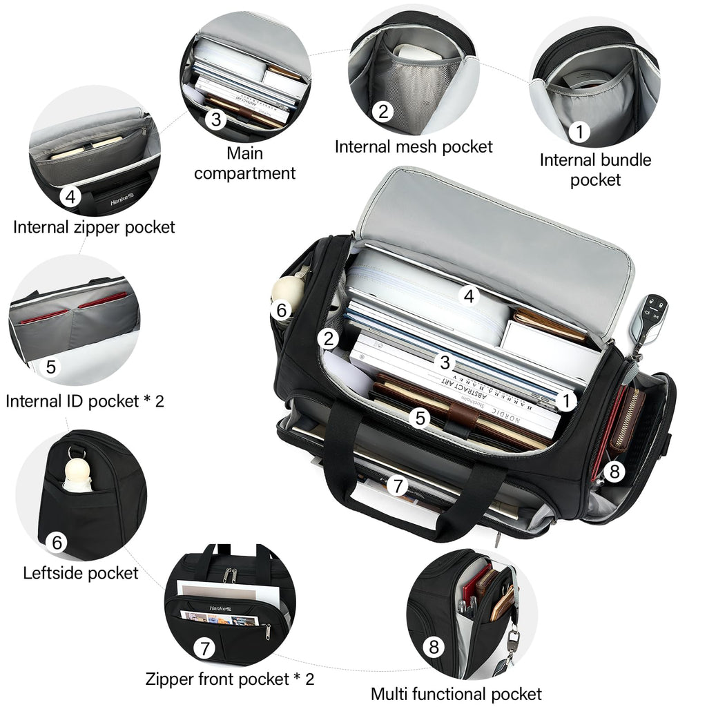 Black Lightweight Water Resistant Foldable Travel Duffel Bag W533820