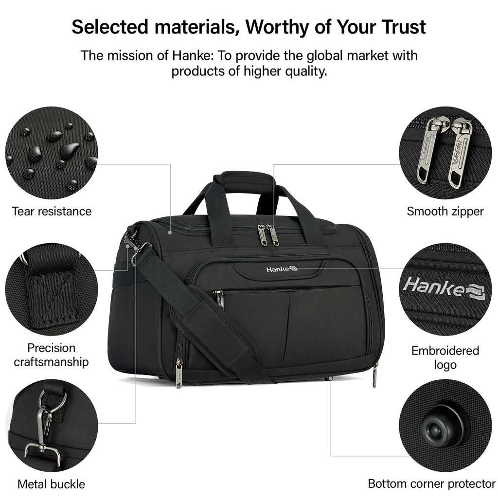 Black Lightweight Water Resistant Foldable Travel Duffel Bag W533820