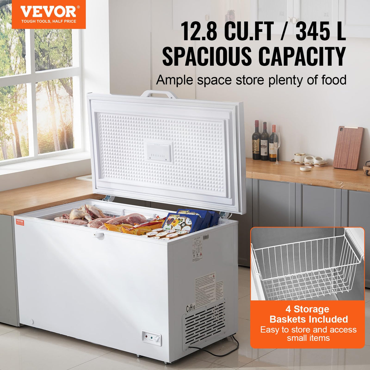 12.8 Cu.ft Chest Freezer with 4 Removable Baskets A804898