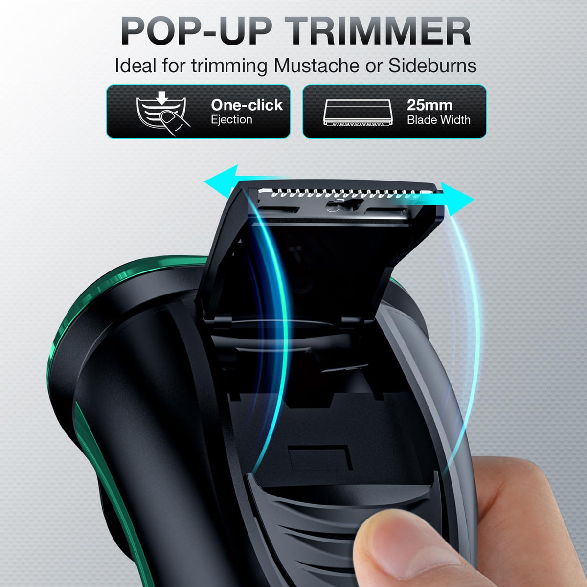 Cordless Rechargeable Rotary Electric Razor with Pop-Up Trimmer B541081