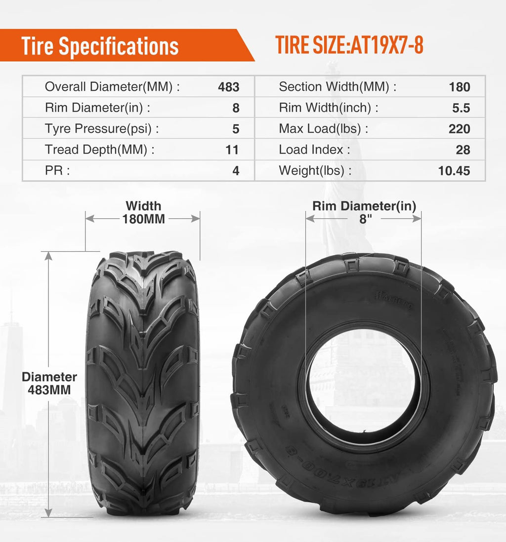 19x7-8 Tubeless ATV Tire T45171