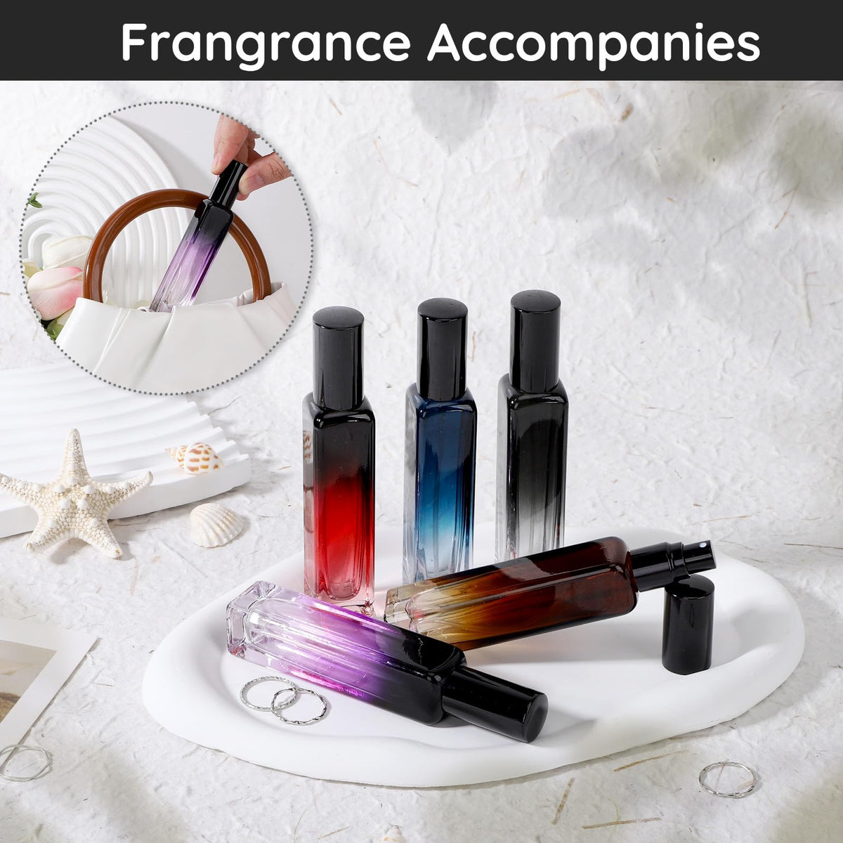 5 Pack 15ml Refillable Glass Perfume Atomizer Bottle K371