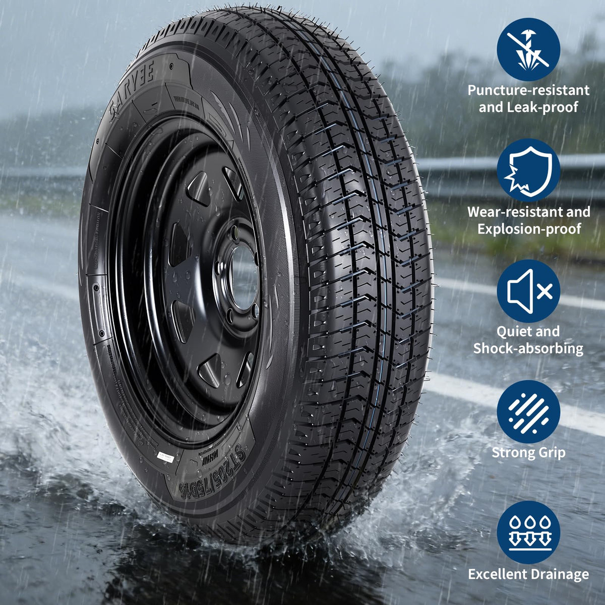 2-Pack ST205/75D15 Trailer Tires and 15" Rims A42709