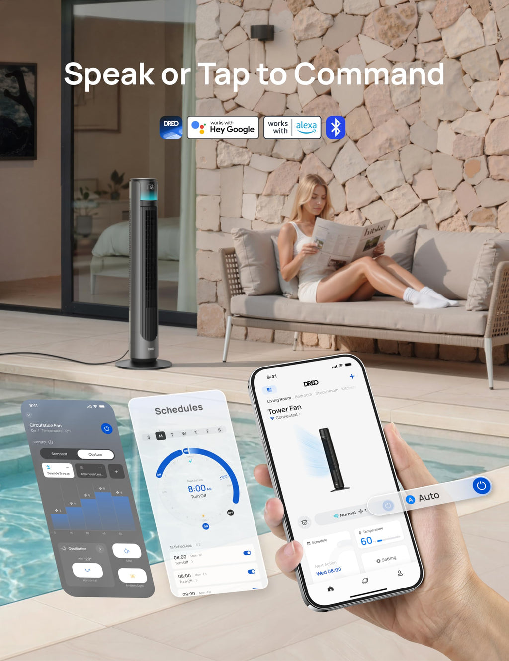 Smart Tower Fan 33 ft/s 20 dB E6532
