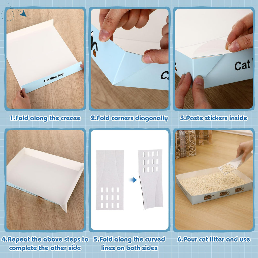 30 Pack Disposable Litter Boxes with Scoop G553